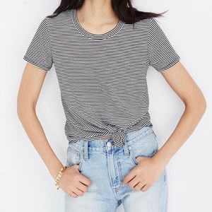 Madewell Knot-Front Tee in Stripe